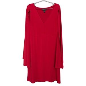 Forever 21+ Red Cape Overlay Dress Women’s 1X Sleeveless Lined Party Dress
